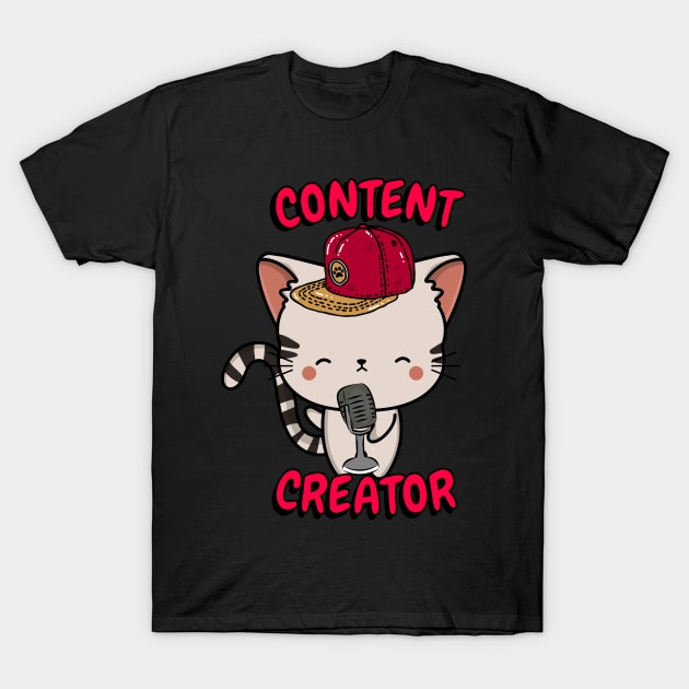 Cute Tabby cat is a content creator T-Shirt by Pet Station